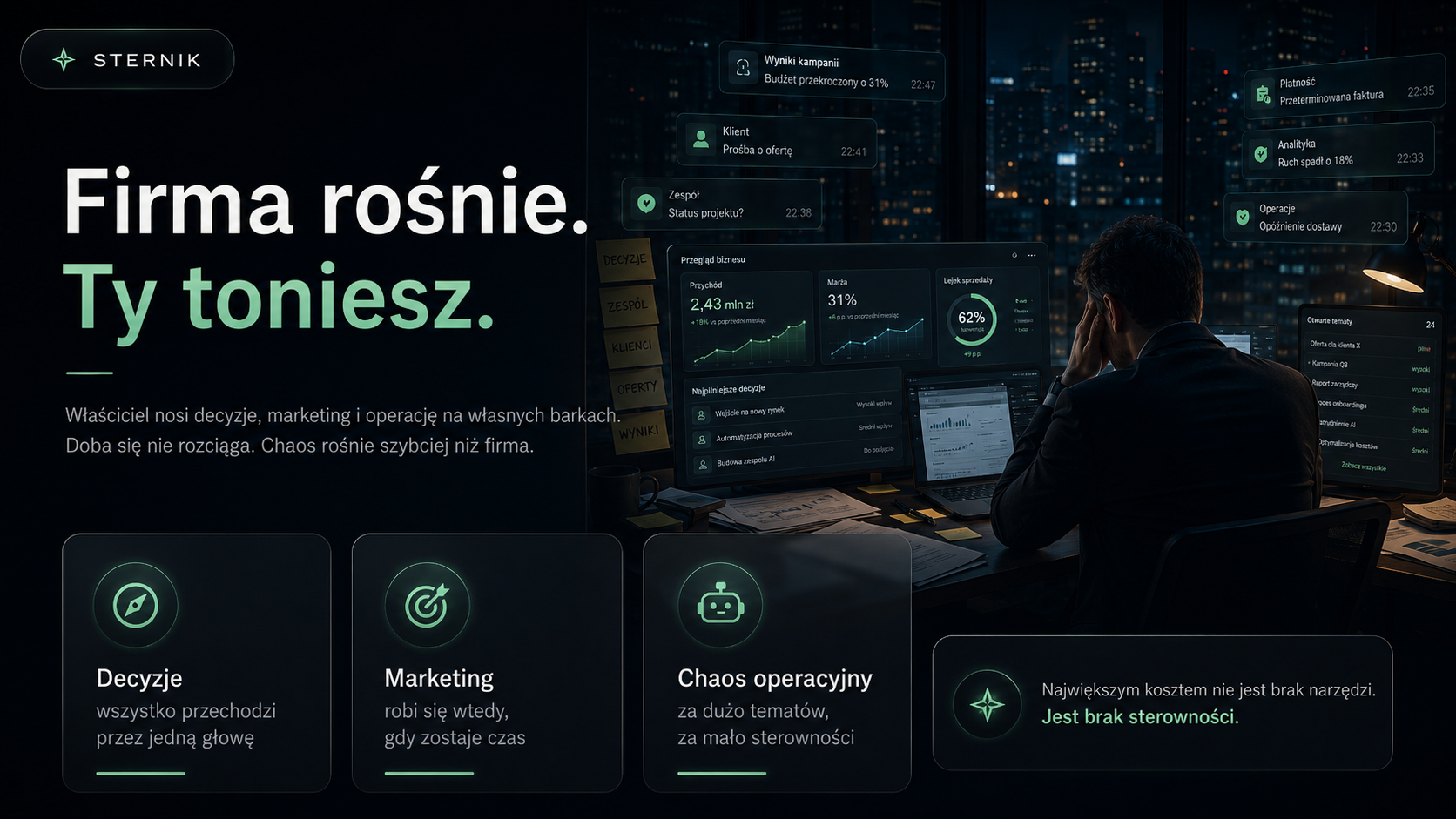 Koncepcyjna wizualizacja systemu sterowności firmy